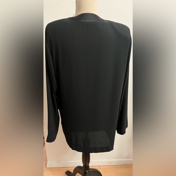 Vintage Anne Klein Open Tuxedo Jacket Blazer Black Size 8 - Picture 3 of 5